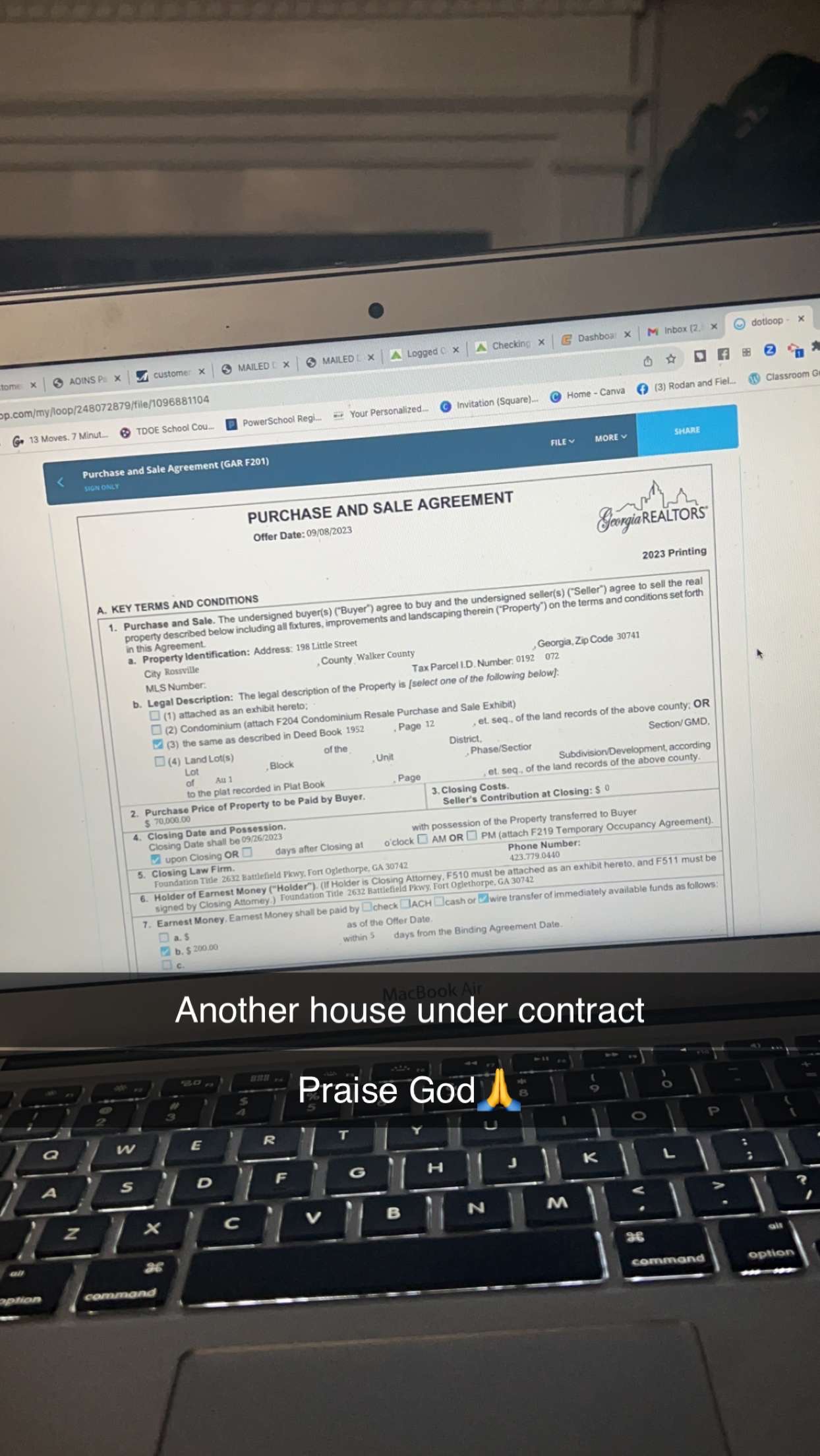 Purchase and sale agreement